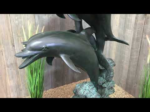 FO 13 Bronze Sculpture Fountain Dolphins Dancing 206cm