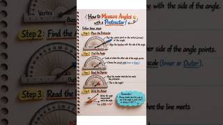 How to measure angles with Protractor|Maths #maths #easymaths #education #protector #angle #shorts