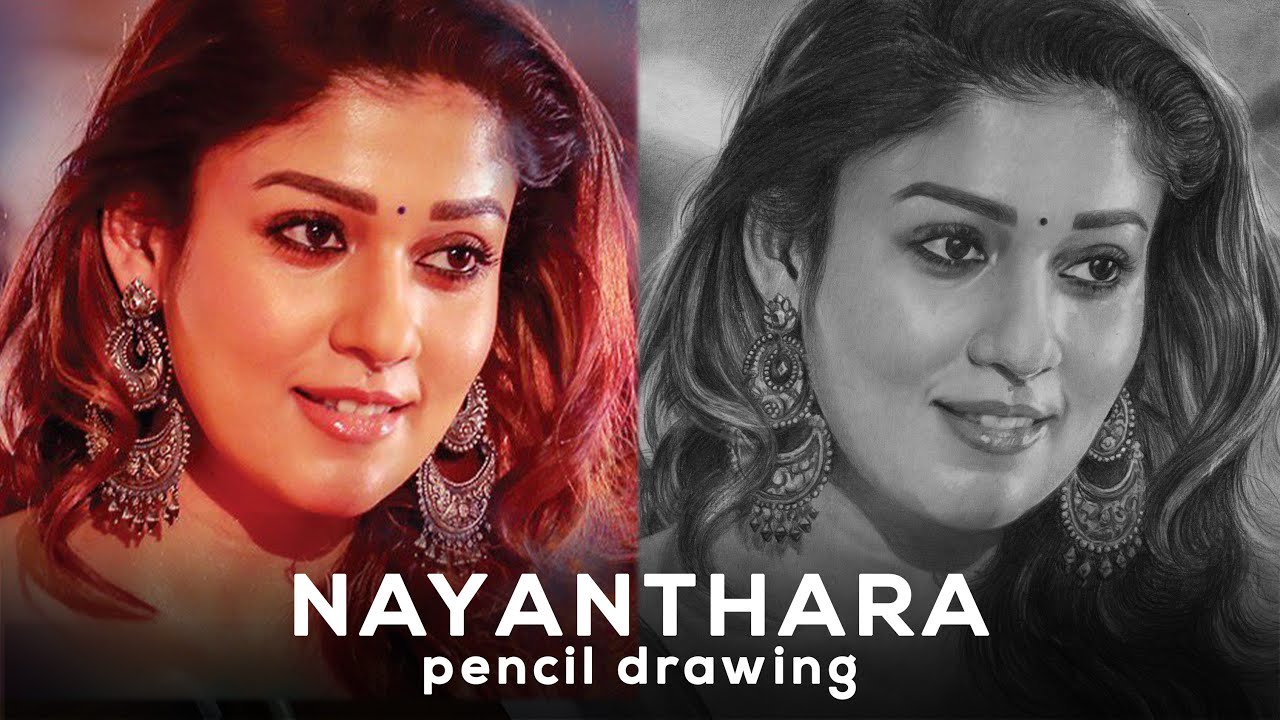 Portrait attempt at drawing Nayanthara reviews and tips required.. , me,  2020 : r/learntodraw