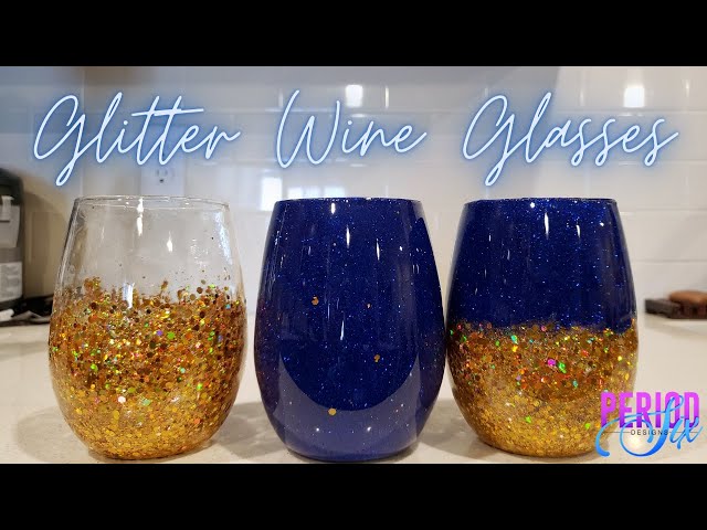 DIY Glitter Dipped Glasses - Dishwasher Safe Glitter Cup - Poofy Cheeks