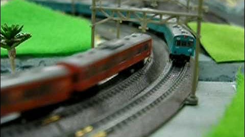 T gauge up close - 1:450 scale, 3mm gauge track.