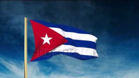 Cuba flag slider style. Waving in the win with cloud background animation Stock video by