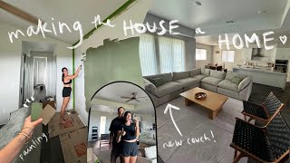 moving vlog: home makeover projects   I got a COUCH!!