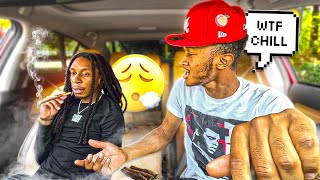 Smoking In Djayy Car To Get His Reaction Bad Idea