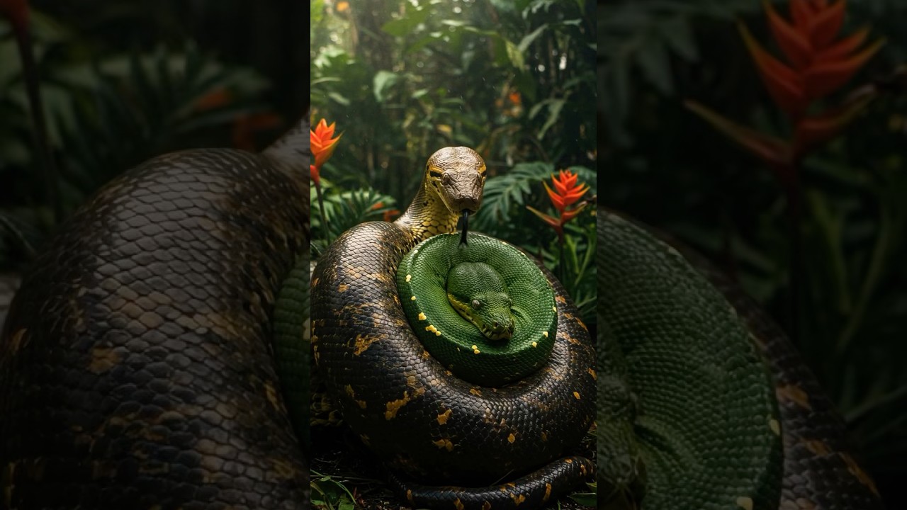 ☠️☠️ Anaconda Vs Emerald tree boa . 