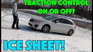 Subaru AWD vs Ice Hill  Will it Work? Traction Control Test