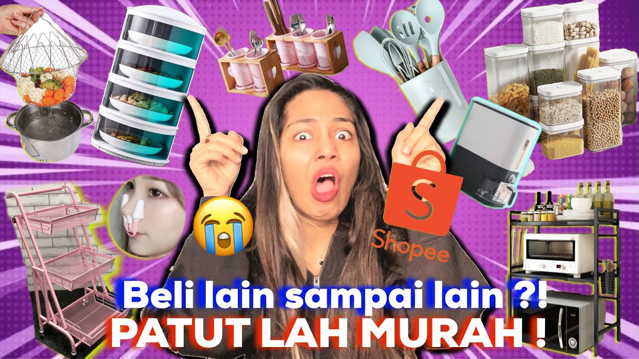 WEH ! Aku beli 40 kitchen gadget pelik kat shopee 😂 | SHOPEE HAUL ! | UNBOXING