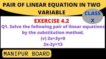 PAIR OF LINEAR EQUATION INTWO VARIABLES || CLASS X  EX.4.2 Q1 (v) || MANIPUR BOARD || GPS MANIPUR