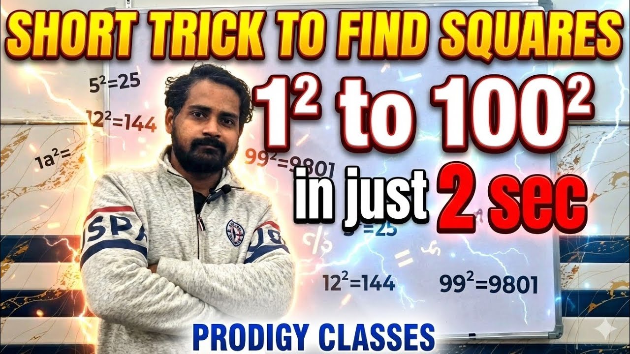 Find Square of Any Number (1-100) in 2 SECONDS! 🚀 Super Fast Trick | Prodigy Classes