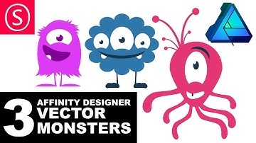 Affinity Designer - 3 Monsters in Vector - Beginners Tutorial