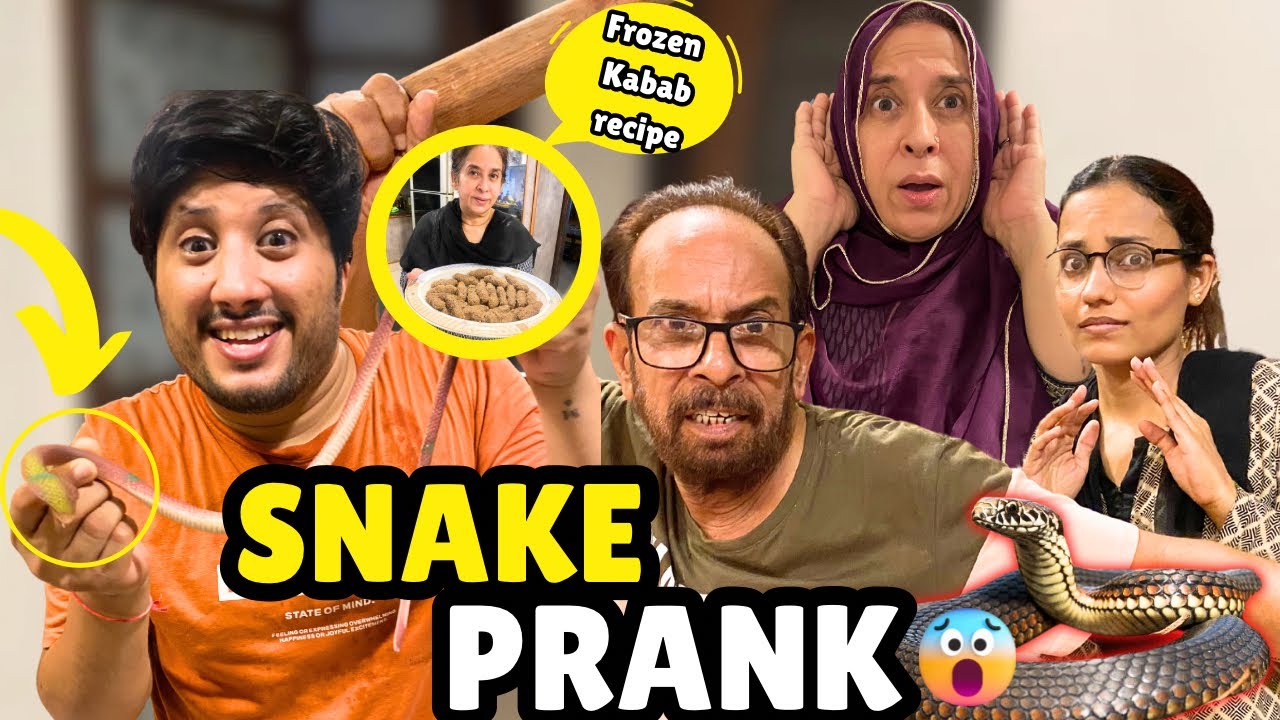 Snake Prank With Mawra & Amma😂| Dar say BP low Hogaya|😵‍💫Frozen KABAB recipe By Amma😋