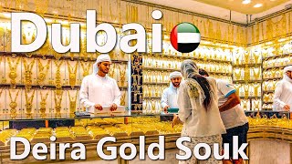 Dubai Deira Gold Souk Walking Tour 4K 🇦🇪