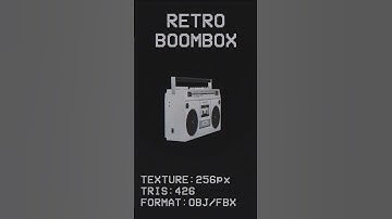 PSX 3D game asset preview - Retro Boombox