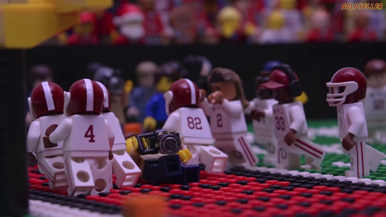 Thrilling college football plays recreated with Legos