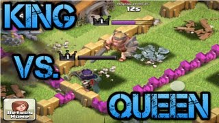 Clash Of Clans- Barbarian King Defends Archer Queen And 13 Giants