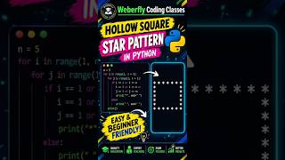 Print Hollow Square Star Pattern 🐍 Python mein Hollow Square Star Pattern print kara sakte ho  ⭐🔥