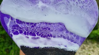 #166 Resin Beach Art on Heart Box | 3D Waves Resin Art | Resin Art UK