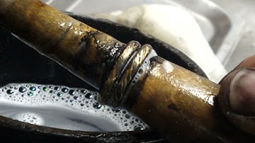 Etching silver against 18k gold part 2 Mokume Gane finishing process - jewelry making