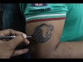 How to draw Little Singham Lion Tattoo on Hand step by step