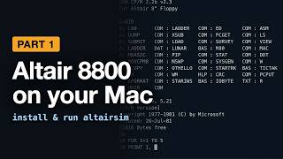 Part 1 - Installing and running altairsim
