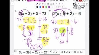 Multi-Step Equations VIDEO 8.EE.7