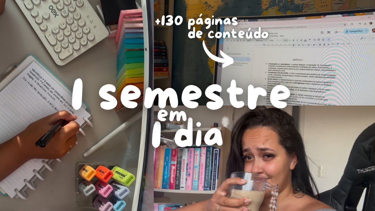 Estudando o conteúdo de 1 semestre inteiro em 24 HORAS | STUDY VLOG