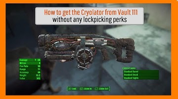 Fallout 4 || How to get the Cryolator from Vault 111 without any lockpicking perks
