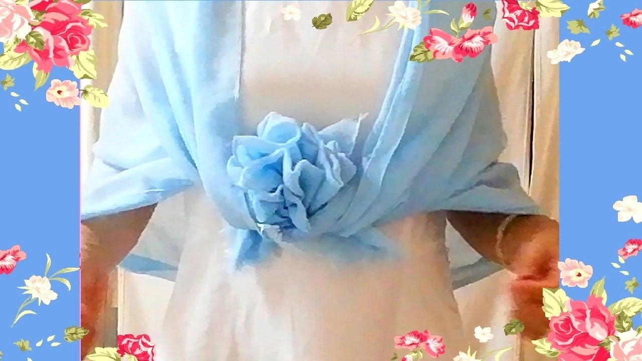 ♥ブーケのように花の【ストールの巻き方】how to make a bouquet with a scarf YouTube