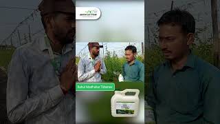 happy farmer with showing amazing results of biofactor all products in bitter gourd crop.