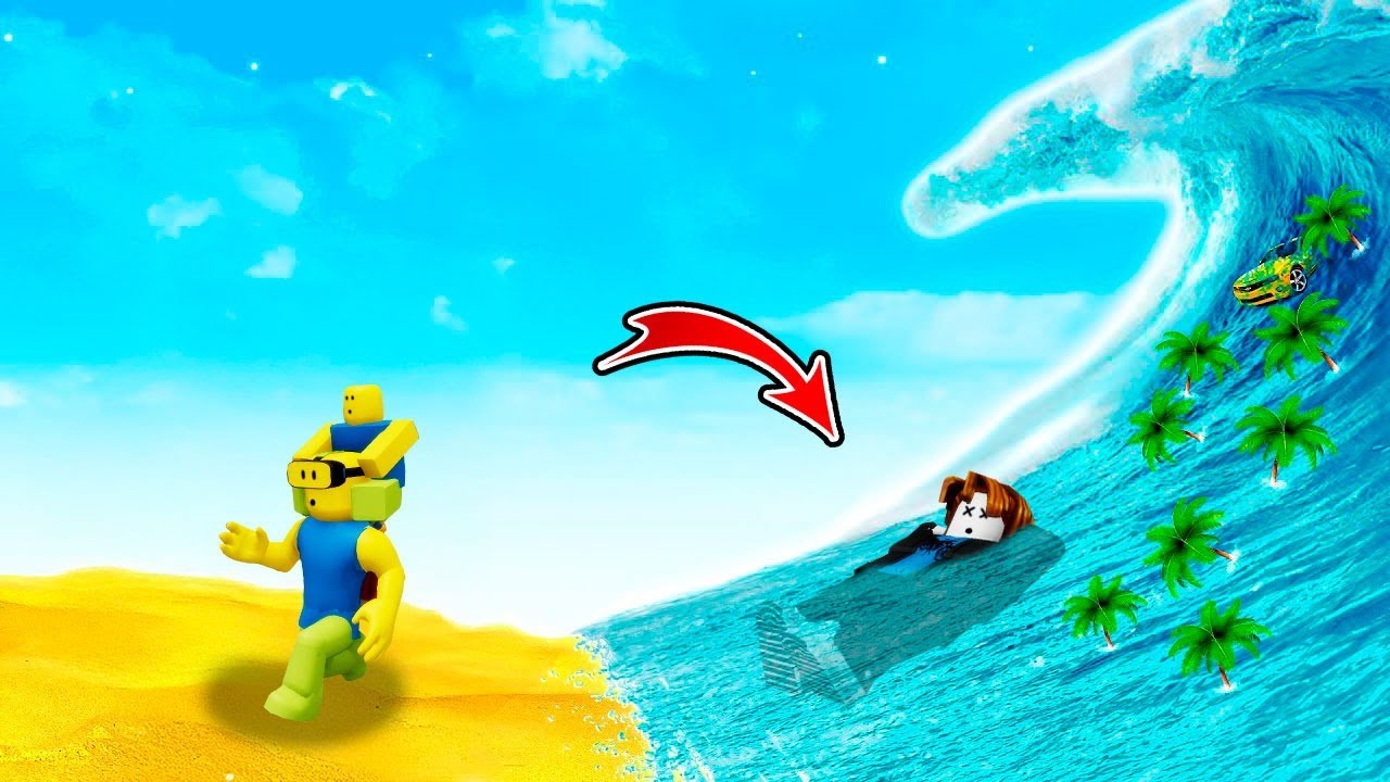 EL PRIMO TOCINO Y JEHX ESCAPAN DEL TSUNAMI GIGANTE de Roblox