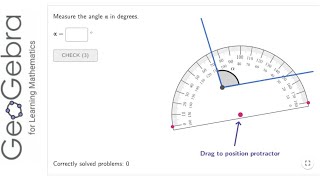 Measure angles using a Protractor - Interactive Practice Activity.