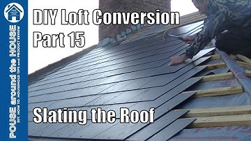 Loft Conversion Part 15 - Slating the roof. Roof slates, copper nails & disk rivets!