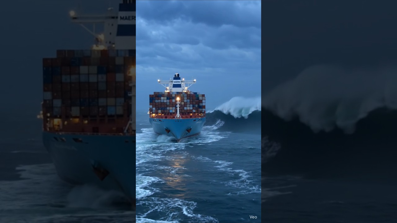 You won't believe the sheer power of the north sea🌊 #northsea #ocean #ship #cruiseship #ytshorts #yt