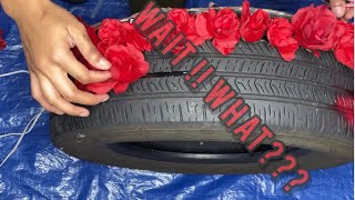 SEE WHAT SHE DID WITH THIS TIRE