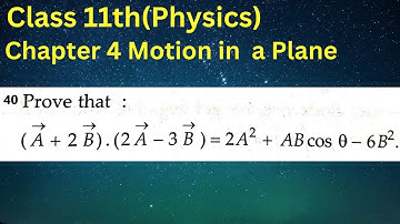 40 Prove that:(A + 2B)·(2A - 3B) = 2A² + AB cos θ - 6B²This appears to be a vector algebra problem a