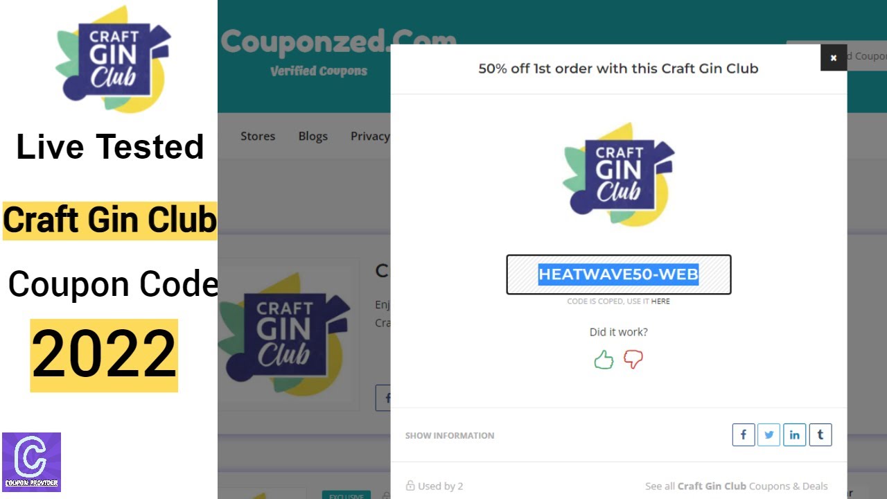 50% Off Free Bottle Top Voucher Craft Gin Club Discount Code in 2022-Coupon Provider