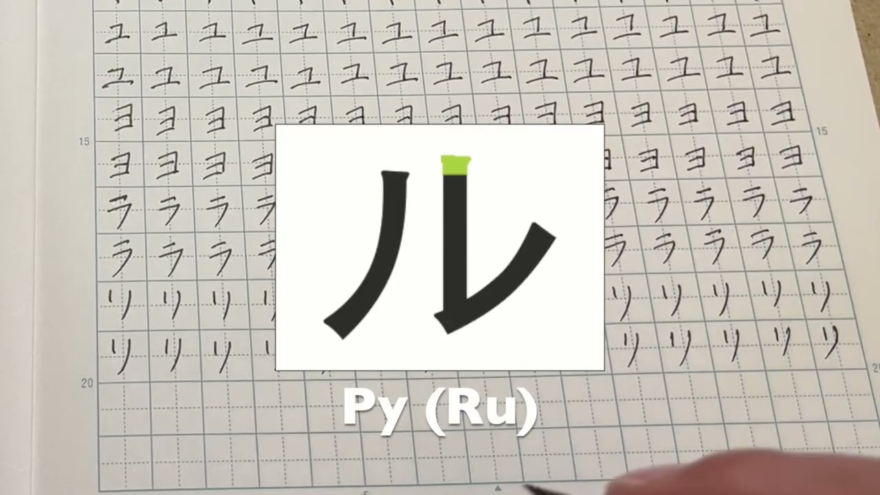 Катакана/ Изучаем ряд Ра Ри Ру Рэ Ро(Ra Ri Ru Re Ro)/ Пишем и запоминаем/ Японское письмо/ ラ行のカタカナ練習