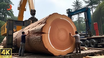 Giant Wood Processing Factory Processes Thousand Year Old Trees | An Amazing Sight, Danger Lurks