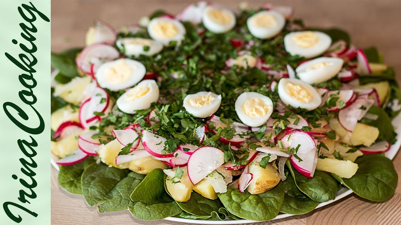 ⁣Салат "ЛЕТНИЙ" с редисом, шпинатом и молодым картофелем | Salad with Spinach and New Potat