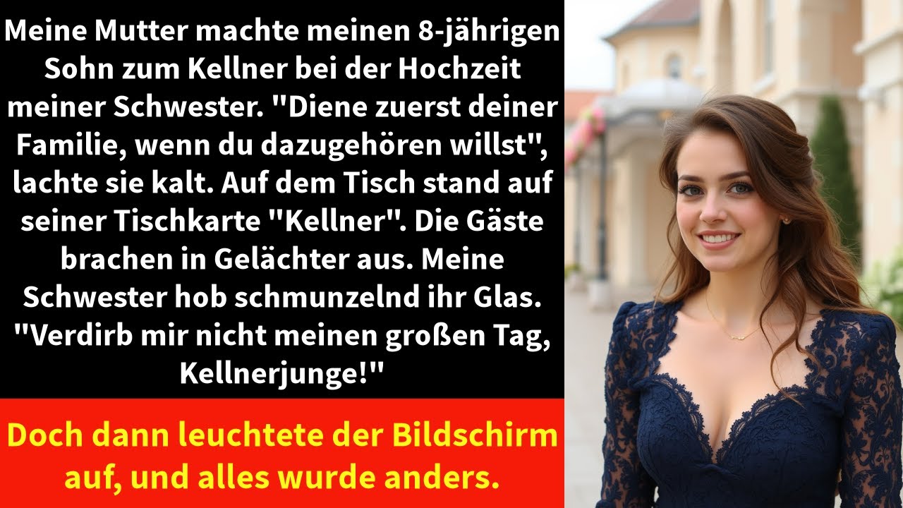 Meine Mutter machte meinen 8-jährigen Sohn zum Kellner bei der Hochzeit meiner Schwester.