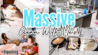 MASSIVE CLEAN WITH ME // COMPLETE DISASTER CLEAN WITH ME // UNPACK, CLEAN, LAUNDRY, + DECLUTTER