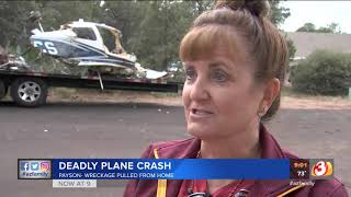 VIDEO: Wreckage from deadly plane crash pulled from Payson home