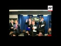 White House Press Secretary Dana Perino goes out with a laugh as she pokes fun at the media in her l