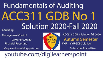 ACC311 GDB No 1 Solution 2020-Fall 2020-VU-Fundamentals of Auditing