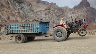 Extreme Big Rock Transport: Heavy-Duty Tractor Trolleys & Mountain Mining Logistics 4K