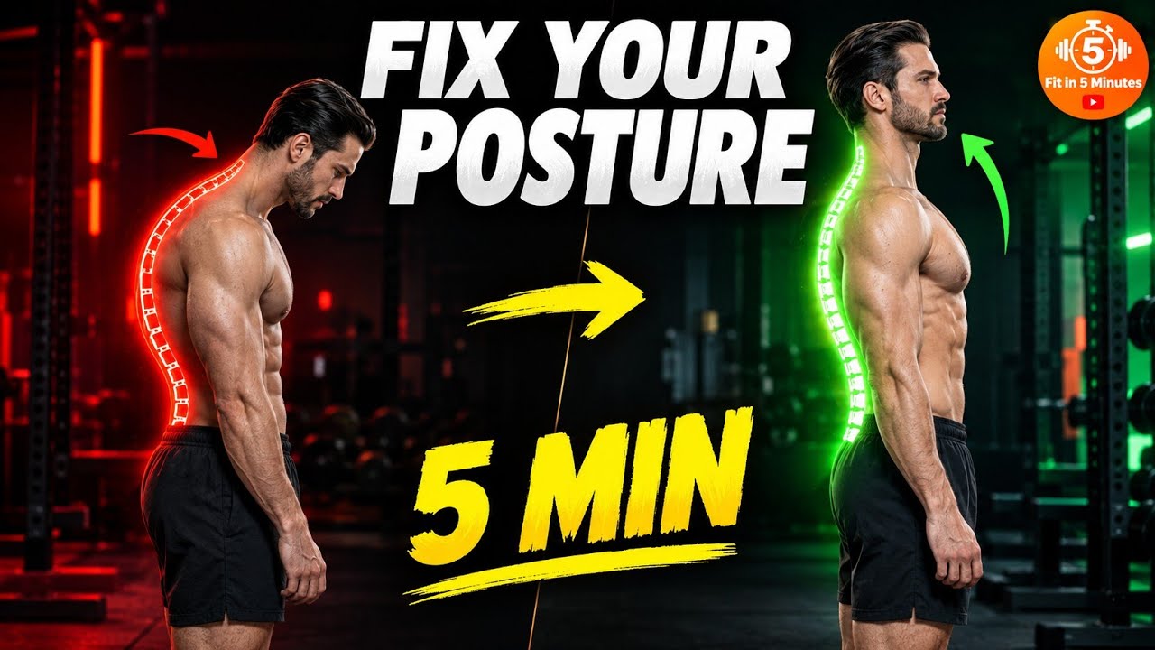 Fix Rounded Shoulders & Forward Head Posture | 5 Min Routine - YouTube