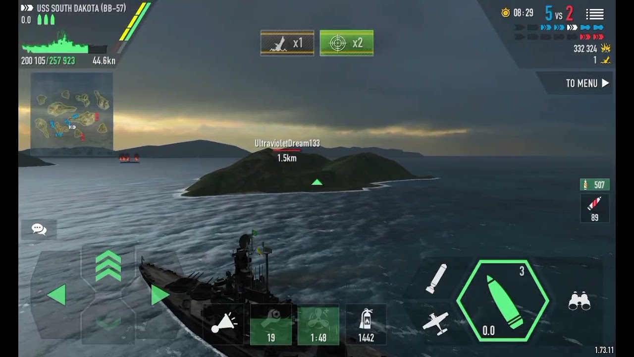 Uss South Dakota rocking and rolling