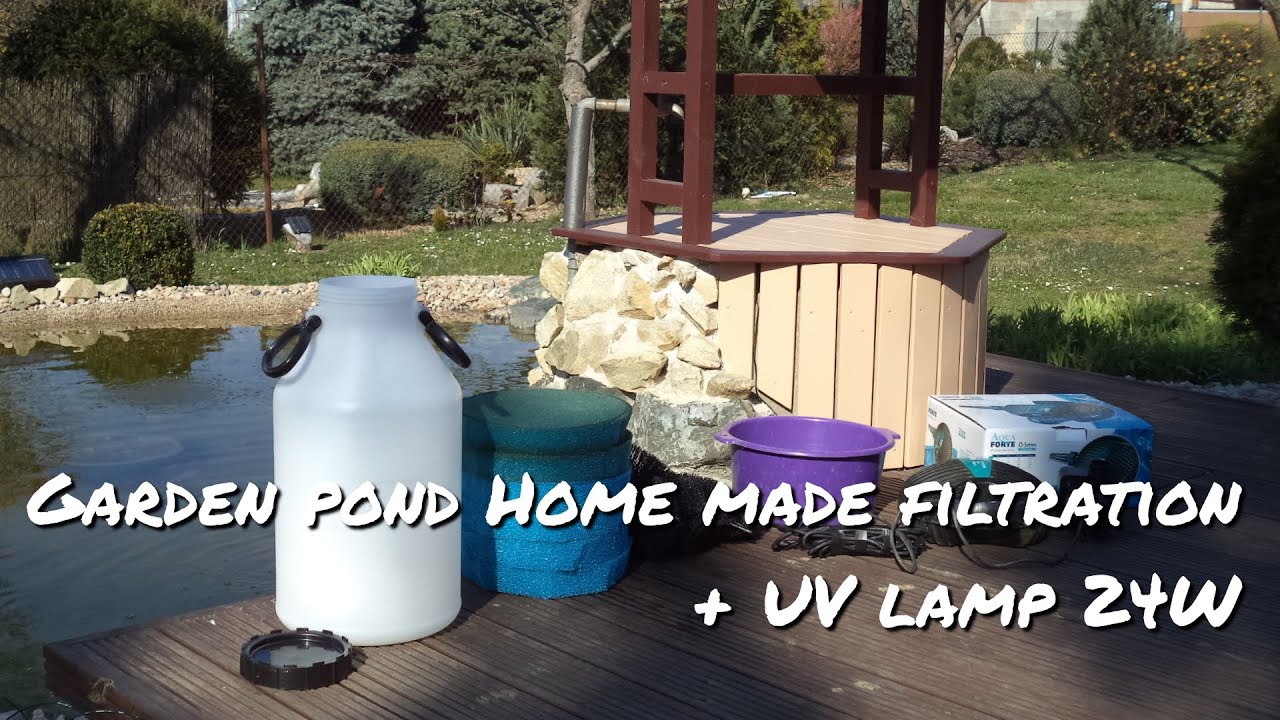 Garden pond Home made filtration + UV lamp 24W Filtrace jezírka svépomoci