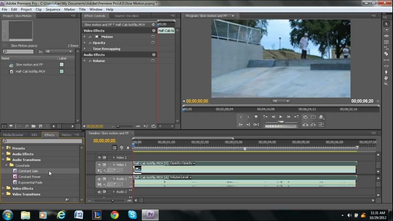 adobe premiere pro cs4 fade in