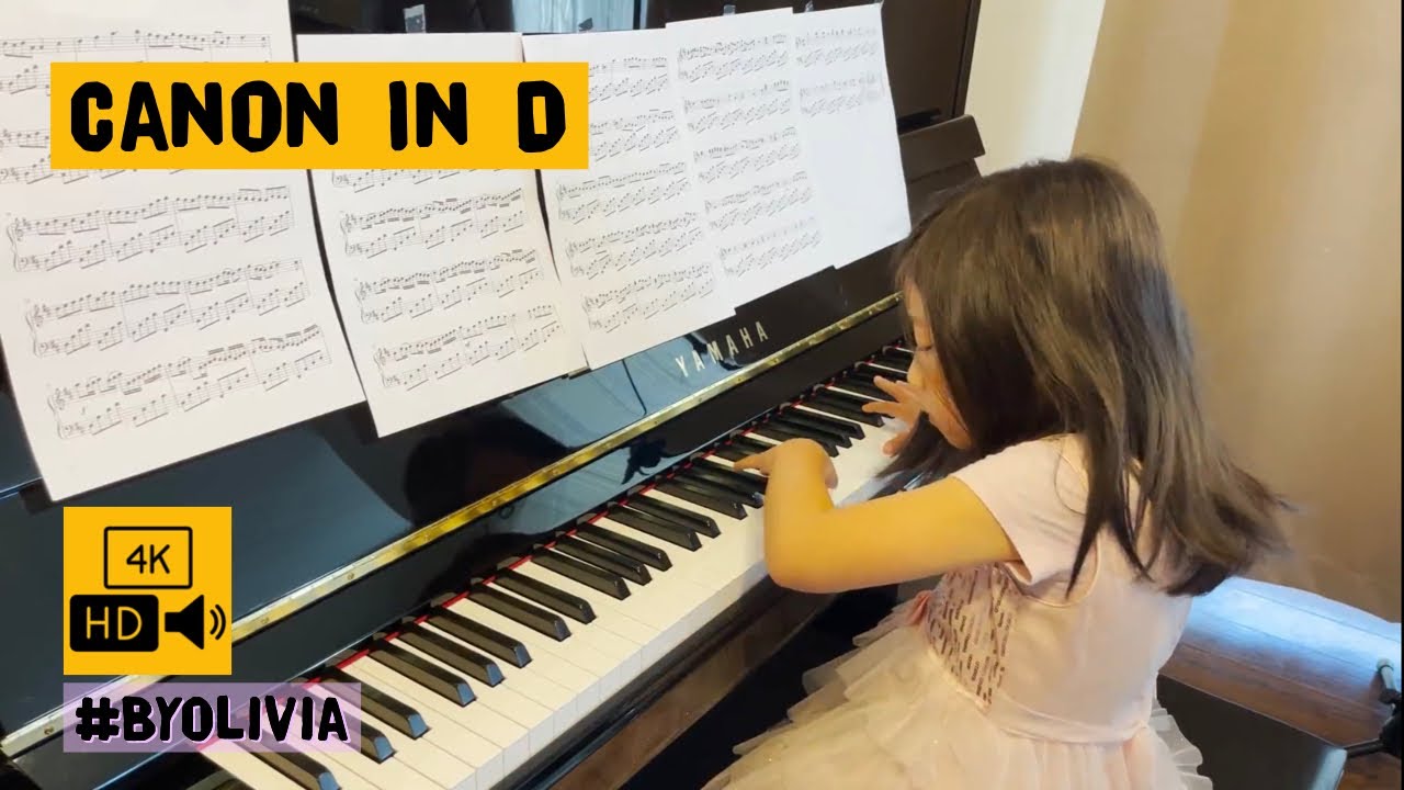 Canon In D (Pachelbel's Canon) Acoustic Piano Solo, 6 Sheets, 6 Minutes, 6 Y.O. 